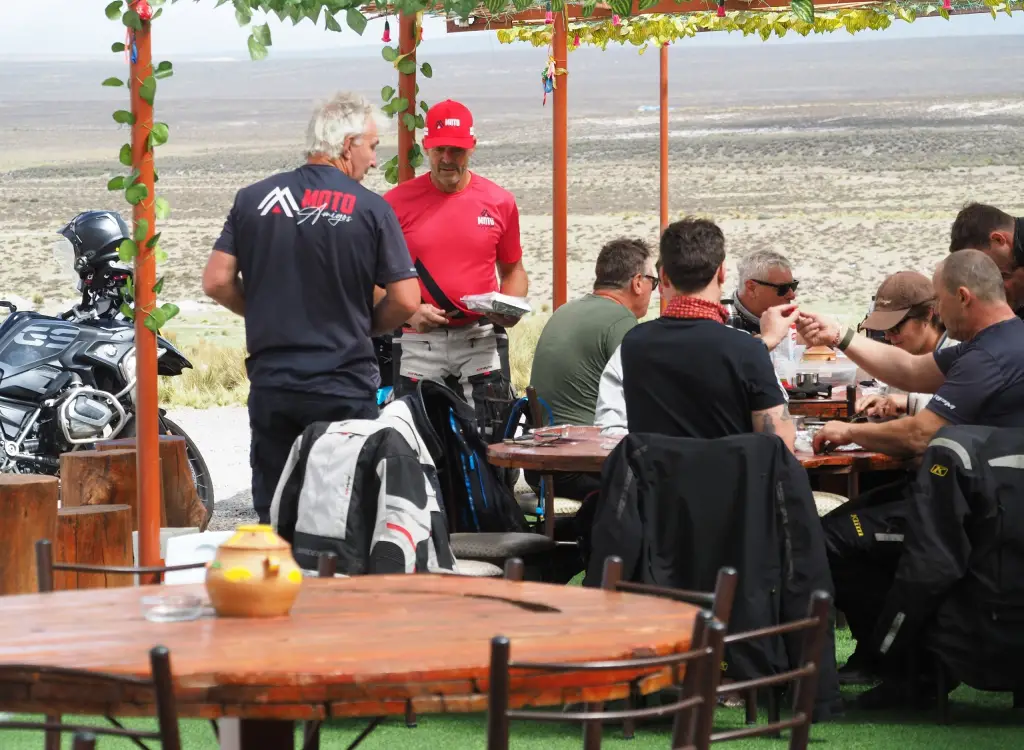 Lunch canyon colca motorcycle adventure
